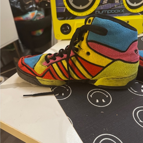 Adidas RaRe JEREMY SCOTT  Sneakers CHENILLE Shoes teddy Mens sz 9.5 fun - Picture 4 of 9